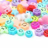 Colorful Resin Beads Smiley Loose Spacer Beads Jewelry Making DIY Earrings