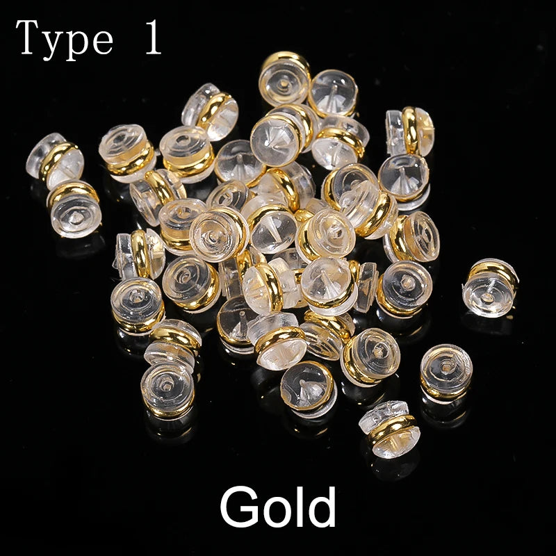 Silicone Earring Stoppers Caps Transparent Jewelry Findings