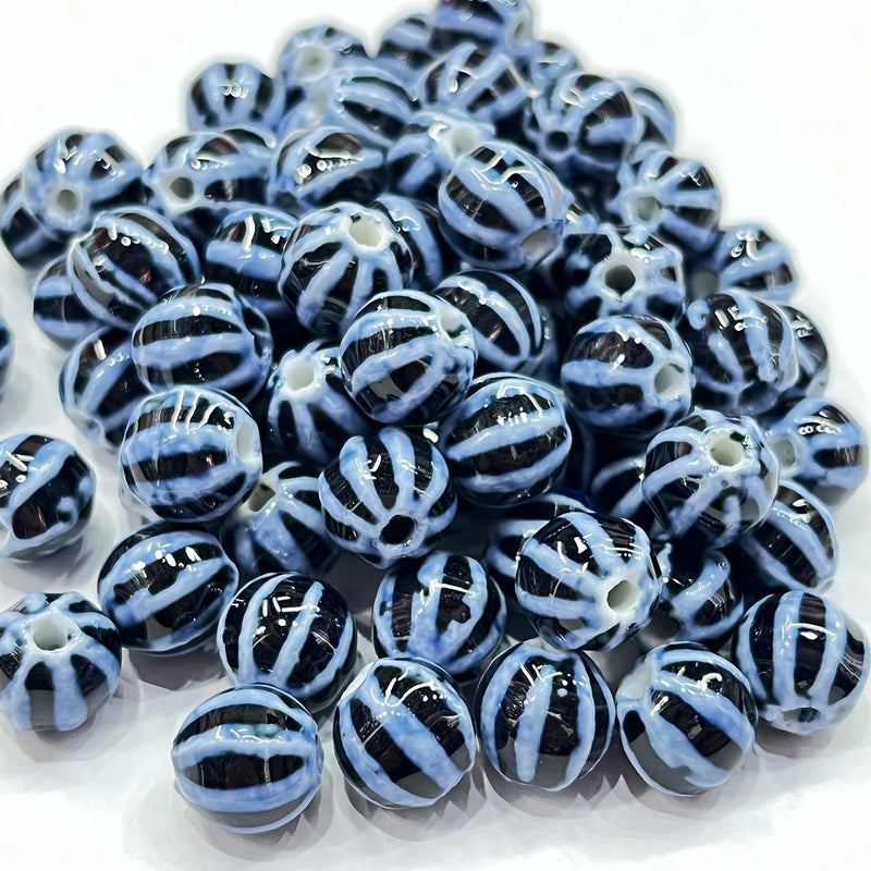 20/40Pcs 11MM Ceramic Men Bracelet Spacer Beads Multicolor Irregular Round