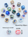 36 Colors 8MM Cube Ceramic Spacer Beads Jewelry Making DIY Porcelain