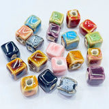 36 Colors 8MM Cube Ceramic Spacer Beads Jewelry Making DIY Porcelain