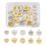 20~40Pcs/Box Starfish Heart Stainless Steel Charms for Jewelry Making