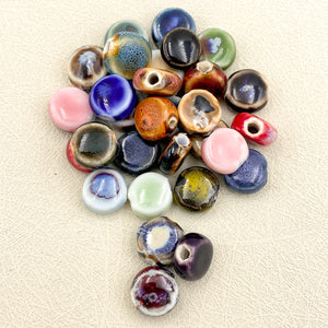 20/40pcs 11*6MM Ceramic Porcelain Spacer Beads Abstract Colors Jewelry Making