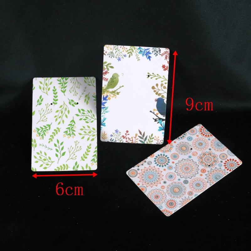 20/40pcs 6x9cm Earring and Necklace Display Cards Colorful Cardboard Package