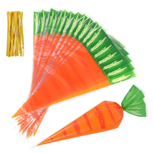 Easter Bunny Carrot Candy Bags for Kids Birthday Party