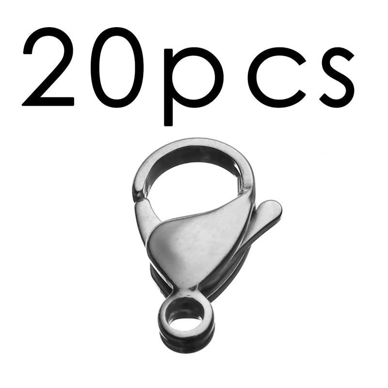 20-40pcs Stainless Steel Lobster Clasp Hooks For Jewelry Making