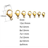 20-40pcs Stainless Steel Lobster Clasp Hooks For Jewelry Making