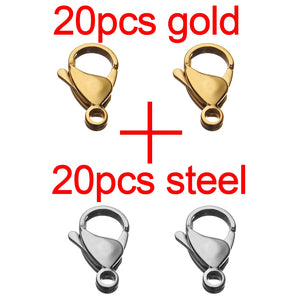 Stainless Steel Plated Lobster Clasp Claw Clasps 20-40pcs