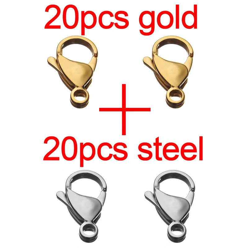 Stainless Steel Plated Lobster Clasp Claw Clasps 20-40pcs