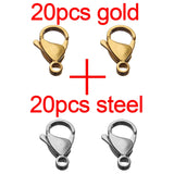 Stainless Steel Plated Lobster Clasp Claw Clasps 20-40pcs
