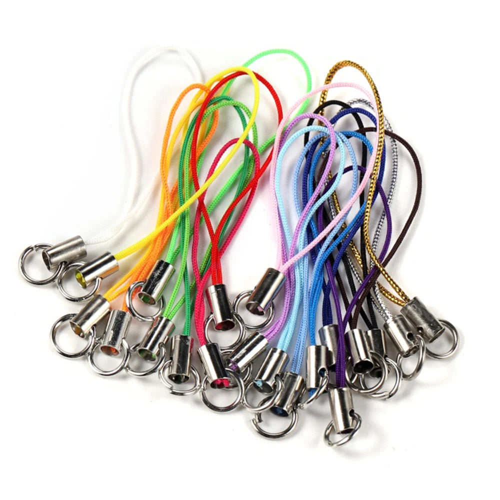 Colorful Lanyard Cord Lobster Clasp Rope Christmas Bell Keychain Hooks Keyring