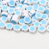 Christmas Snowflake Polymer Clay Beads for DIY Jewelry Making