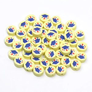 10mm Yellow Hat Clay Round Beads for Jewelry Making DIY