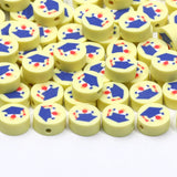 10mm Yellow Hat Clay Round Beads for Jewelry Making DIY