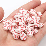 10mm Polymer Clay Baseball Loose Beads Jewelry Making DIY Supplies