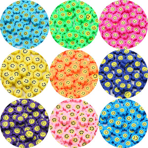 10mm Sunflower Polymer Clay Beads Spacer Smiley Beads for Diy Bracelet