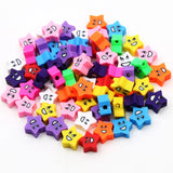 9mm Smile Face Star Beads Polymer Clay Spacer Beads for Jewelry Making