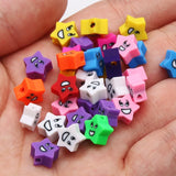 9mm Smile Face Star Beads Polymer Clay Spacer Beads for Jewelry Making