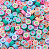 9mm Mixed Butterfly Spacer Beads Flat Round Polymer Clay for Jewelry Making