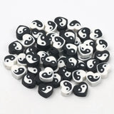 Tai Chi Polymer Clay Spacer Beads Yin Yang Heart Beads for Jewelry Making