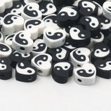 Tai Chi Polymer Clay Spacer Beads Yin Yang Heart Beads for Jewelry Making