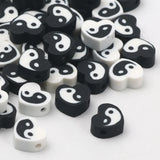 Tai Chi Polymer Clay Spacer Beads Yin Yang Heart Beads for Jewelry Making