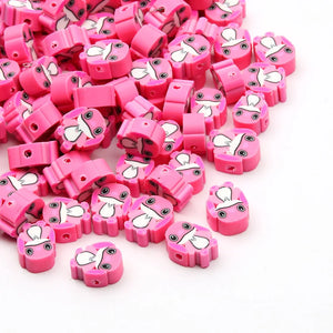 Cartoon Dog Polymer Clay Beads for DIY Jewelry Making