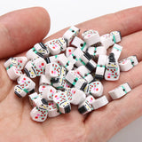 Christmas Snowman Clay Beads for Jewelry Making DIY Xmas Decor