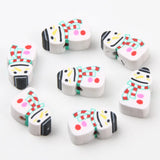 Christmas Snowman Clay Beads for Jewelry Making DIY Xmas Decor