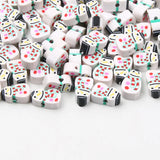Christmas Snowman Clay Beads for Jewelry Making DIY Xmas Decor