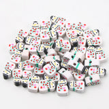 Christmas Snowman Clay Beads for Jewelry Making DIY Xmas Decor