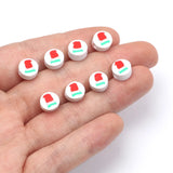 Christmas Stocking Polymer Clay Beads Spacer Beads for Jewelry Making