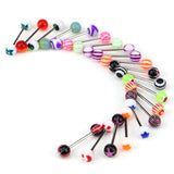 Mixed Colors Tongue Tounge Rings Bars Barbell Tongue Piercing Body Jewelry