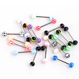 Mixed Colors Tongue Tounge Rings Bars Barbell Tongue Piercing Body Jewelry