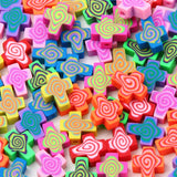 Mixed Cross Clay Spacer Beads Polymer Clay For Jewelry Making DIY Crafts