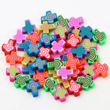 Mixed Cross Clay Spacer Beads Polymer Clay For Jewelry Making DIY Crafts