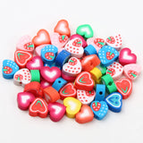 Mixed Heart Polymer Clay Beads Fruits Smiley Spacer Beads for DIY Jewelry Making