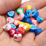 Mixed Heart Polymer Clay Beads Fruits Smiley Spacer Beads for DIY Jewelry Making