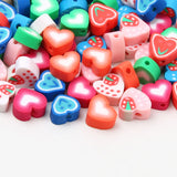 Mixed Heart Polymer Clay Beads Fruits Smiley Spacer Beads for DIY Jewelry Making
