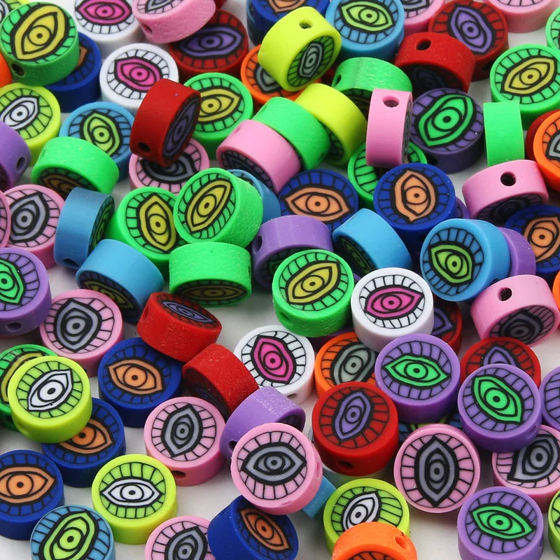 Pharaoh's Eye Beads Evil Clay Spacer Beads for Jewelry Making