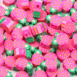 Pink Polymer Clay Beads Flower Chick Smile Eyes Jewelry Making DIY