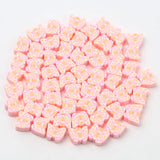 Pink Polymer Clay Beads Flower Chick Smile Eyes Jewelry Making DIY