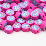 Pink Polymer Clay Beads Flower Chick Smile Eyes Jewelry Making DIY