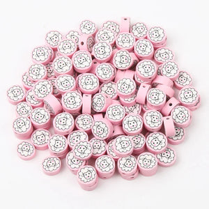 Pink Sheep Polymer Clay Beads Round Spacer DIY Jewelry Making Supplies