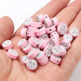 Pink Sheep Polymer Clay Beads Round Spacer DIY Jewelry Making Supplies
