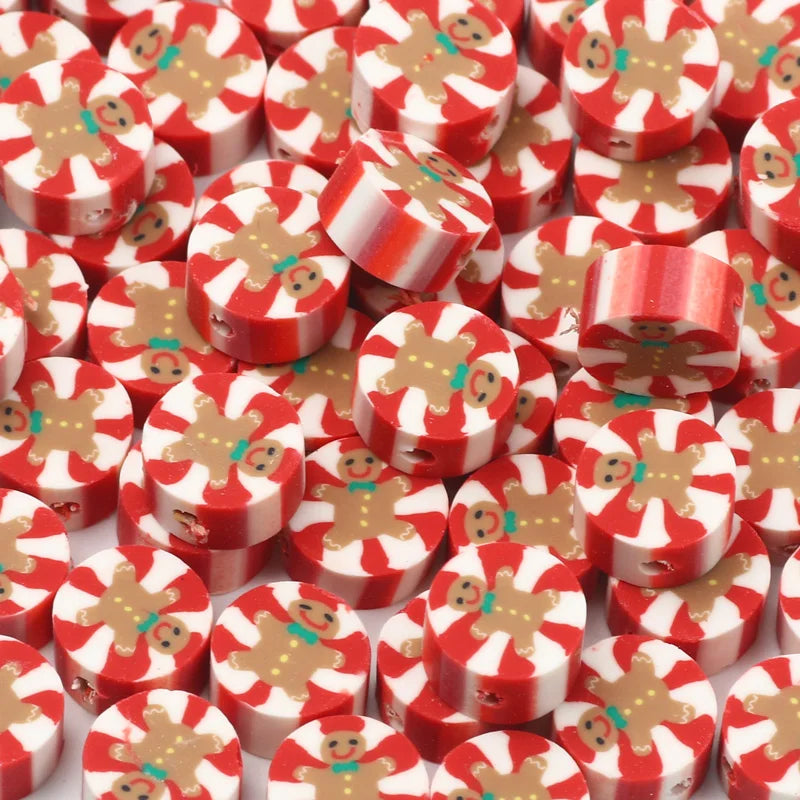 Polymer Clay Gingerbread Man Beads for DIY Jewelry