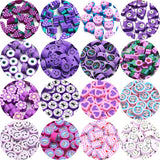 Purple Sunflower Smile Beads for Jewelry Making DIY Bracelet Keychain