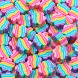 Rainbow Flower Polymer Clay Beads for Jewelry Making DIY Accessories