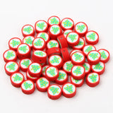 Red Christmas Tree Clay Spacer Beads for DIY Jewelry Making Xmas Decoration
