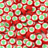 Red Christmas Tree Clay Spacer Beads for DIY Jewelry Making Xmas Decoration
